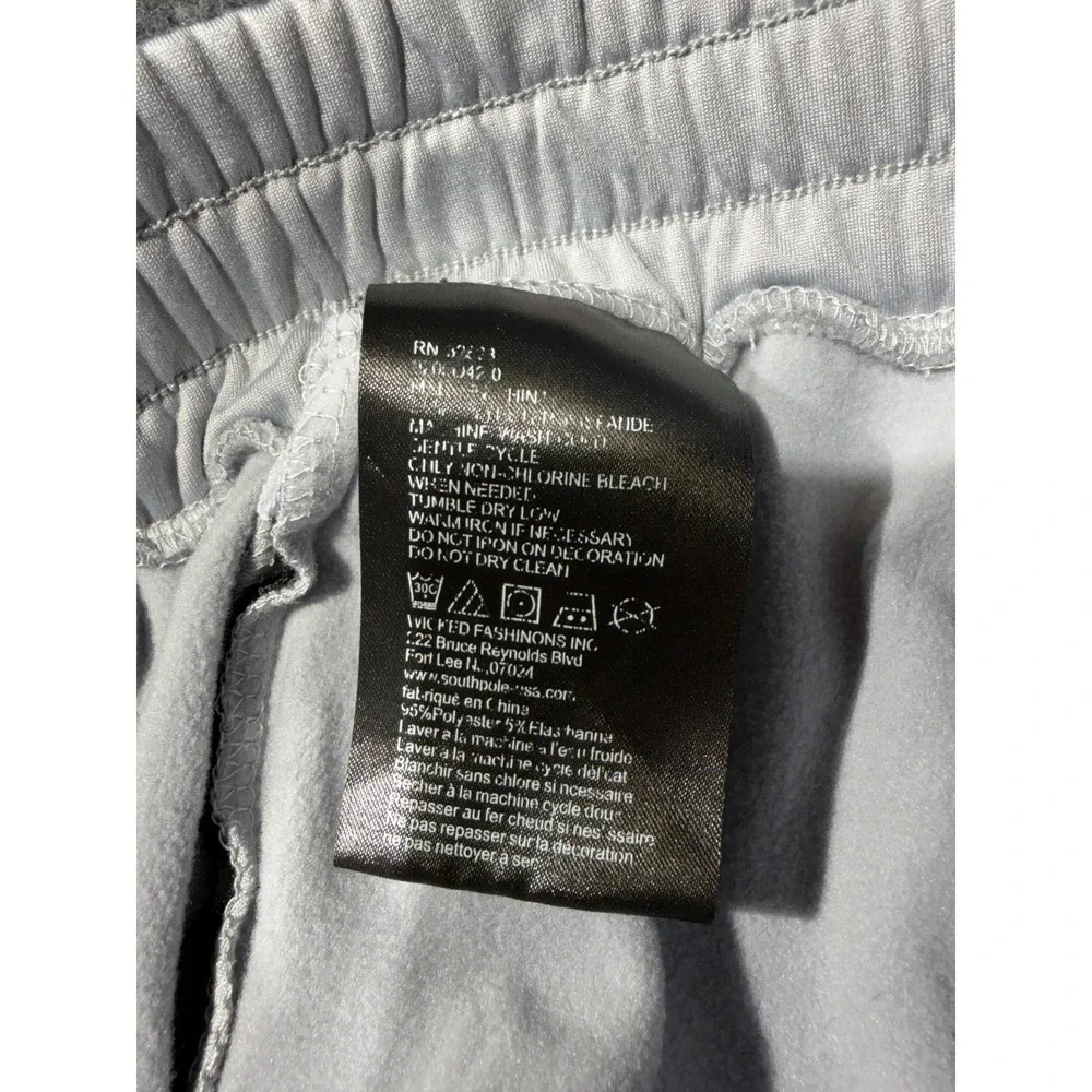 Southpole Micro Fleece Joggers Mens Medium Grey Zipper Pockets Athletic Pants